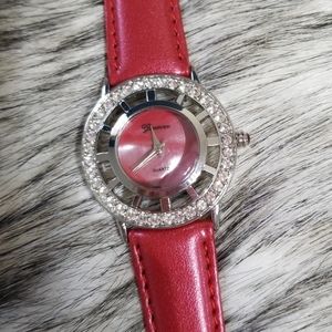Genevex Women's Quartz Watch Red Leather